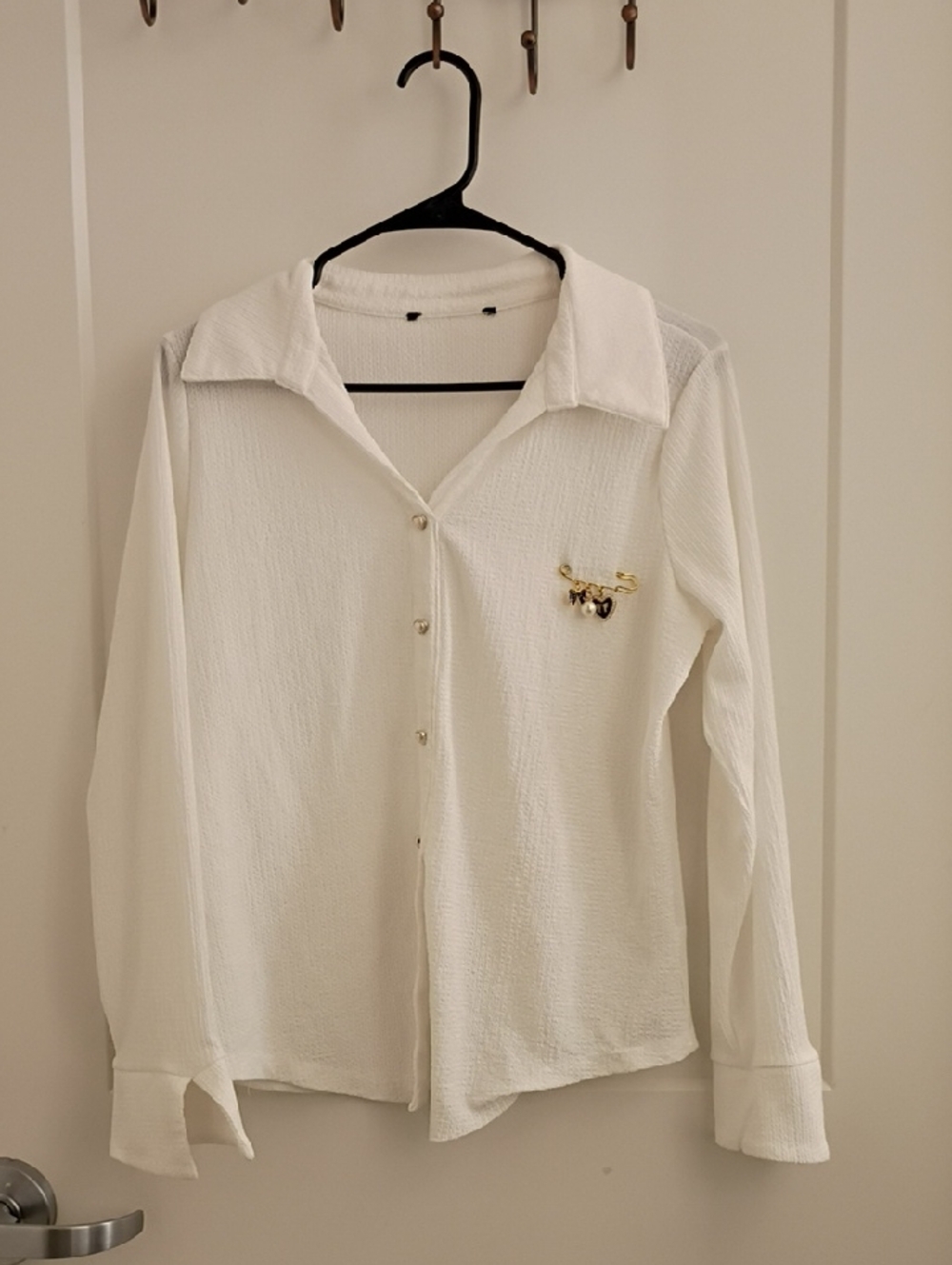 Classic White Long-Sleeve Button-Down Shirt